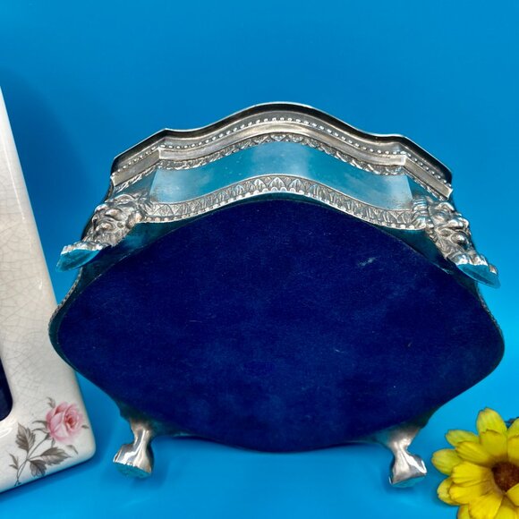 SOLD***Jewelry Box, trinket box, vintage silver-plated Dieu Et Mon Droit - Picture 9 of 14